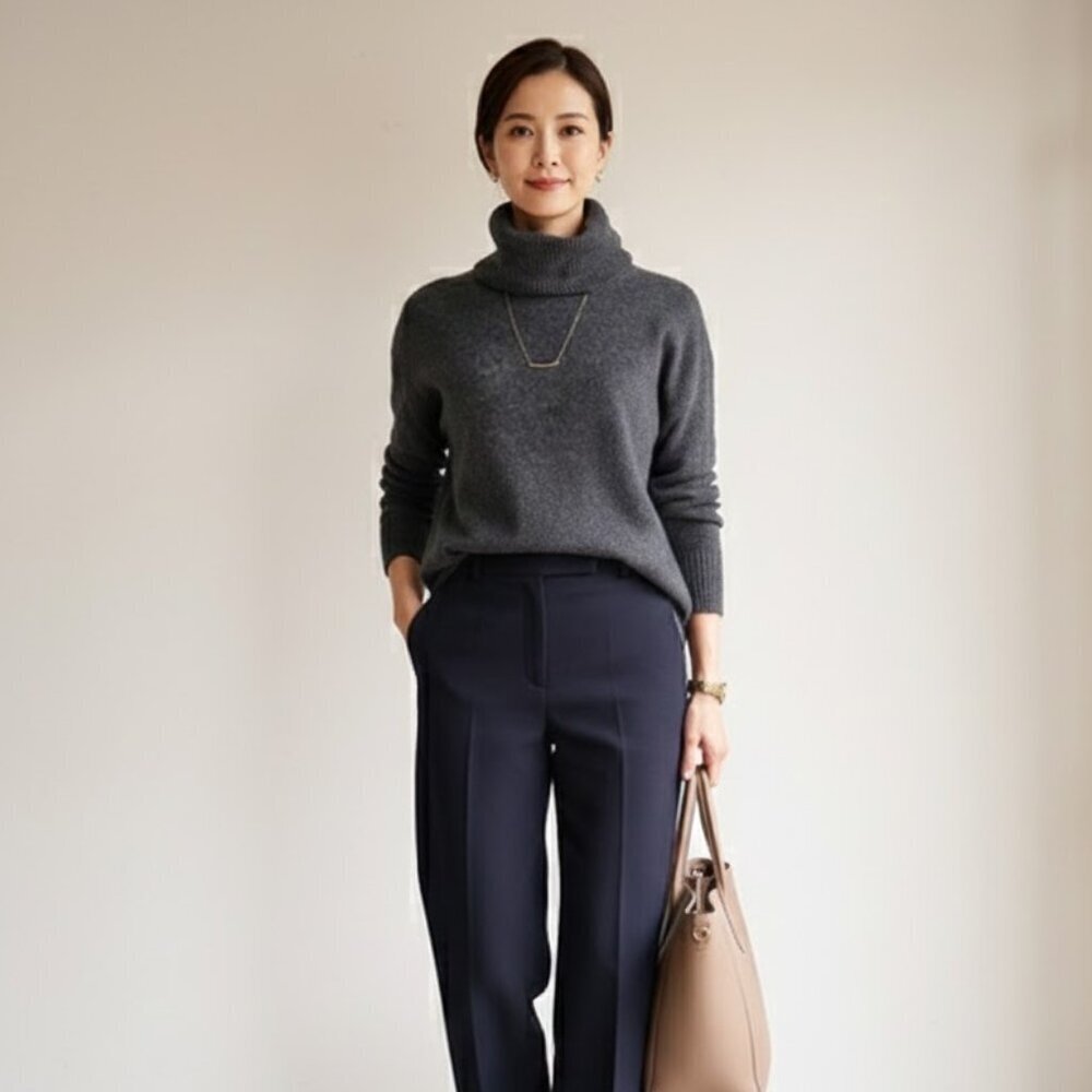 Antonio Melani 100% Cashmere Turtleneck Sweater | Heather Gray | XS